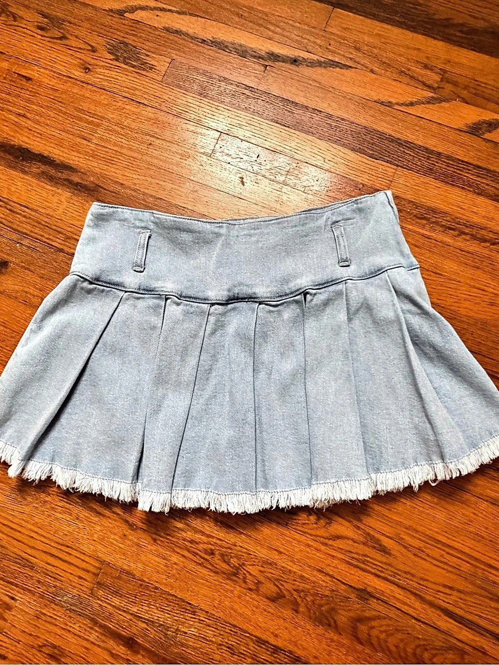 Madden NYC Women'Small Pleated Denim Skort in Blue Size Small
